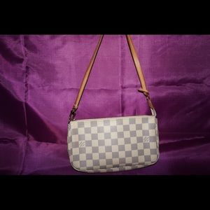 Authentic Louis Vuitton Damier Azur Pochette.